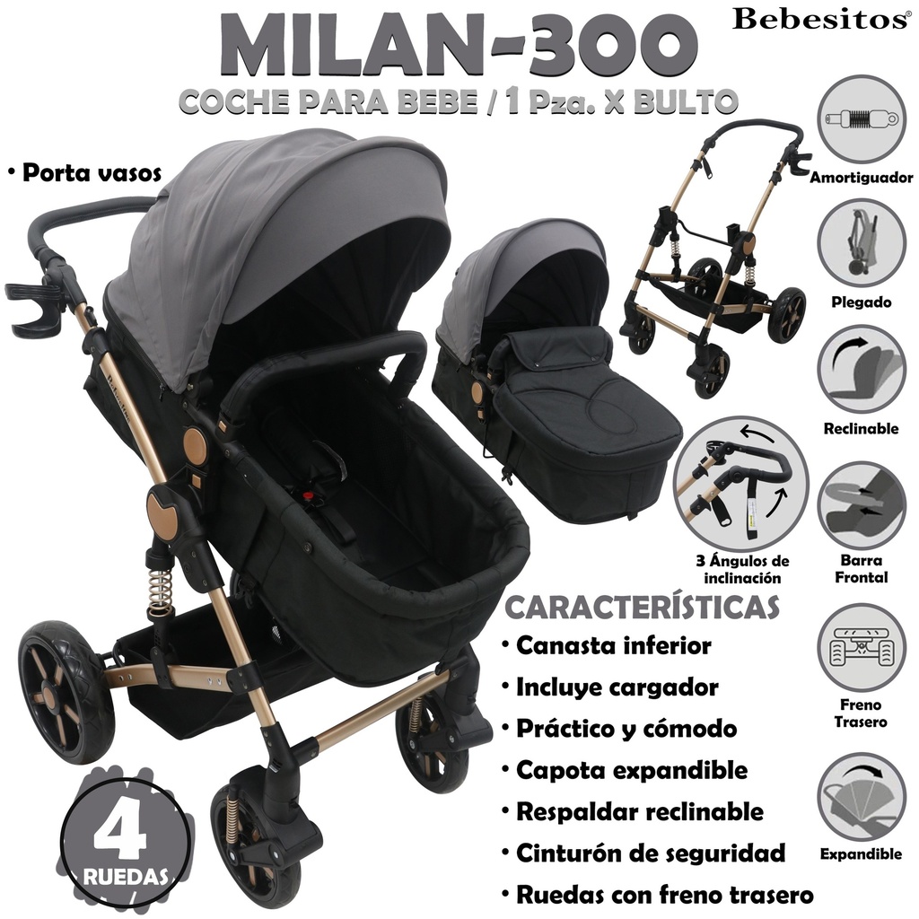 MILAN-300 COCHE GRIS X1
