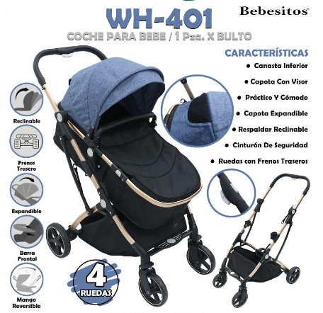 WH-401 COCHE PARA BEBE AZUL X1