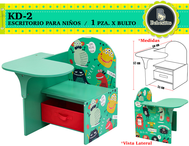 KD-2-ESCRITORIO NIÑO MONSTER VERDE