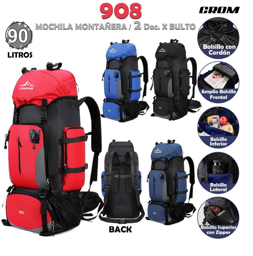 908 MOCHILA MONTAÑERA X2