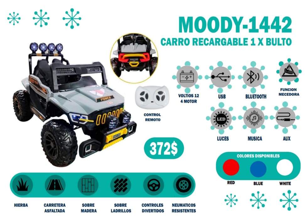 MOODY-1442 CARRITO EXPLORER PARA NIÑOS