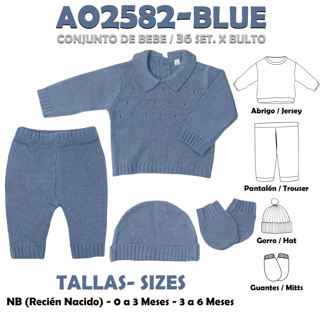 A02582-BLUE CONJUNTO DE BEBE