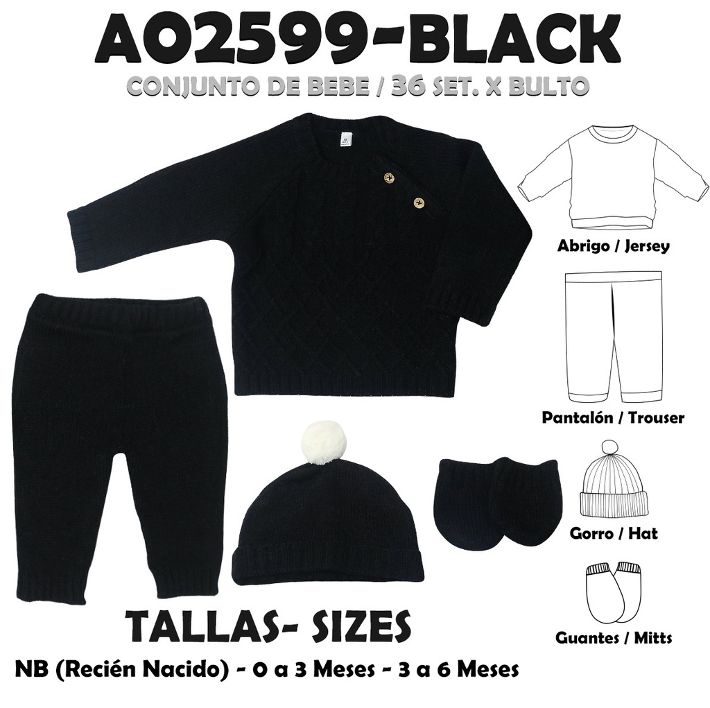 A02599-BLACK CONJUNTO DE BEBE