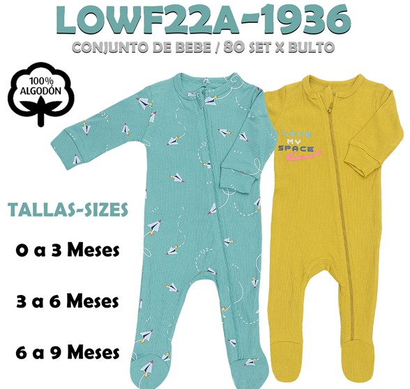 LOWF22A-1936 PIJAMA PARA BEBE SET 2 PZAS