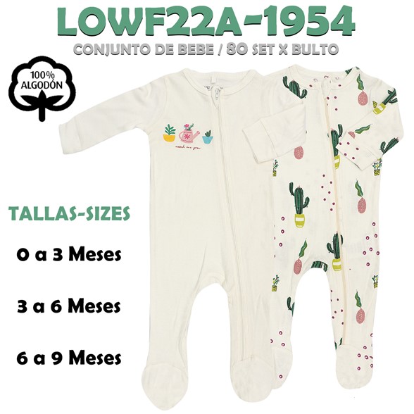 LOWF22A-1954 PIJAMA PARA BEBE SET 2 PZAS