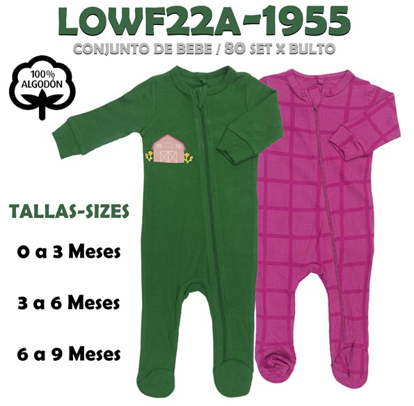 LOWF22A-1955 PIJAMA PARA BEBE SET 2 PZAS