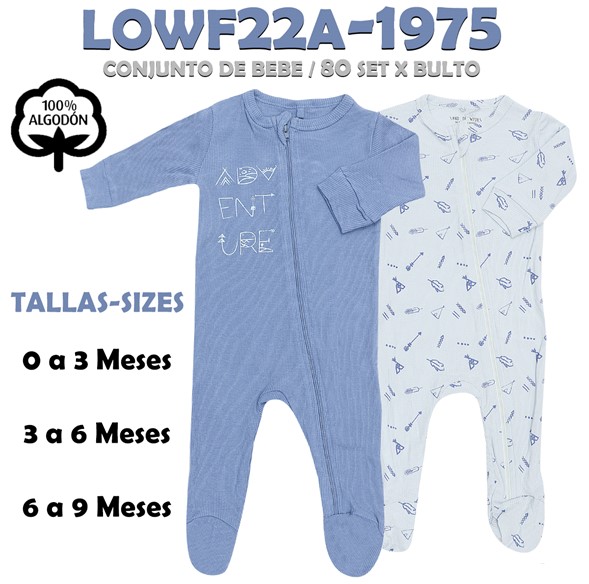 LOWF22A-1975 PIJAMA PARA BEBE SET 2 PZAS