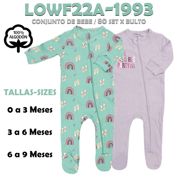 LOWF22A-1993 PIJAMA PARA BEBE SET 2 PZAS