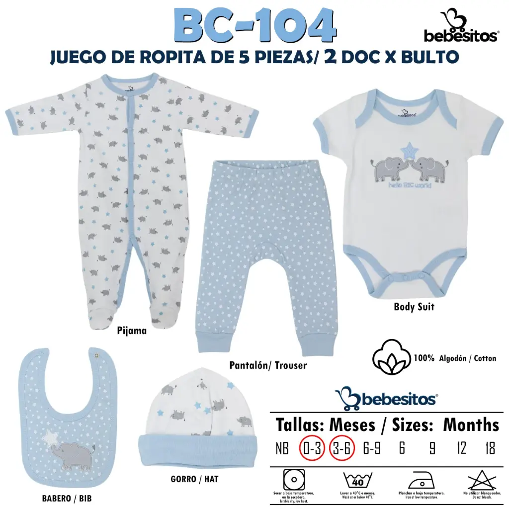 BC-104 MUDA BLUE X 5 PCZ / 2 DOC X BULTO