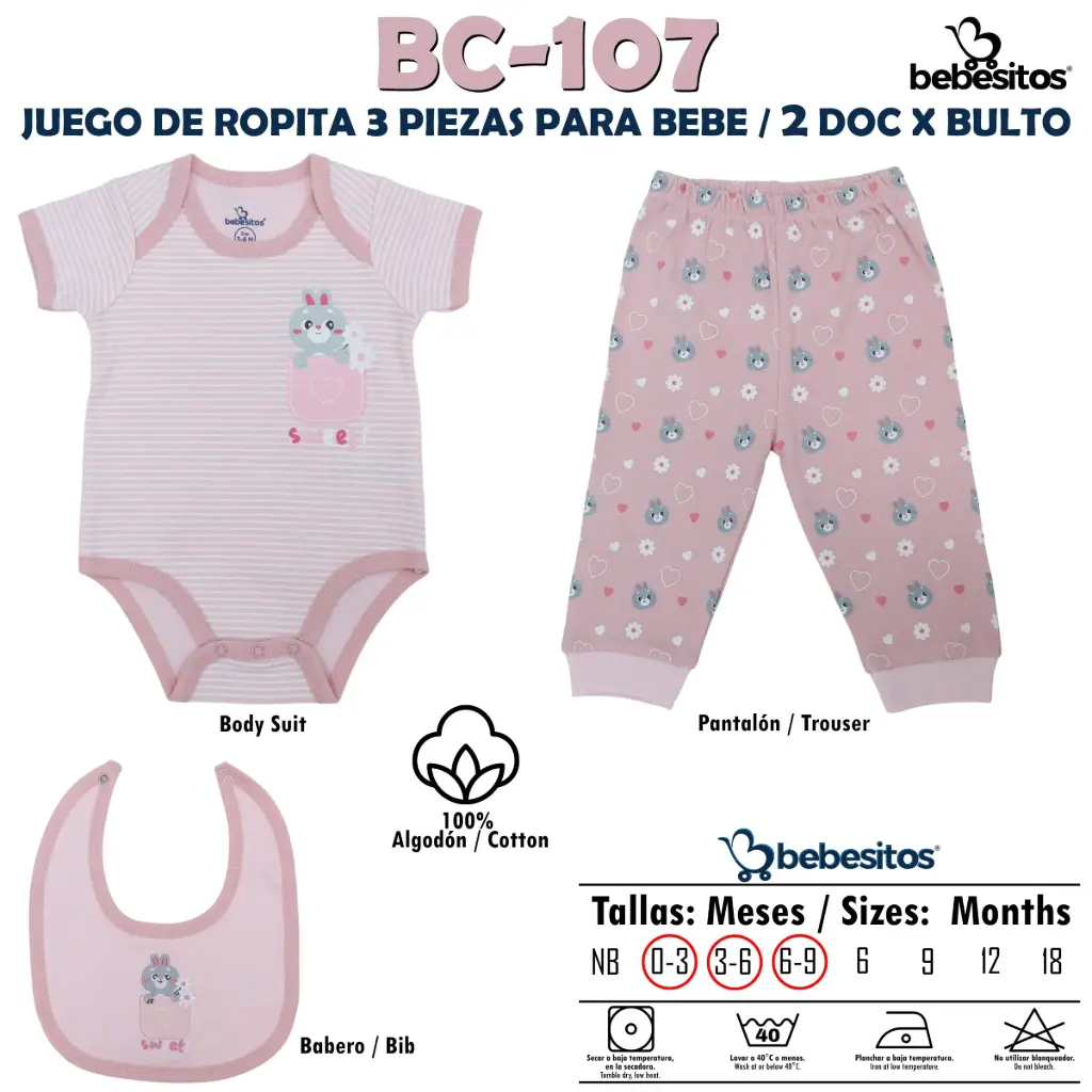 BC-107 MUDA ROSA X 3 PCZ / 2 DOC X BULTO