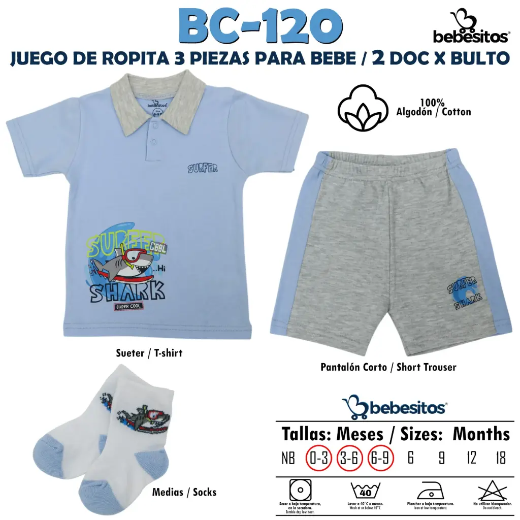 BC-120 MUDA BLUE X 3 PCZ / 2 DOC X BULTO