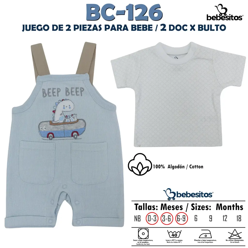 BC-126 CONJUNTO BLUE X 2 PCZ / 2 DOC X BULTO