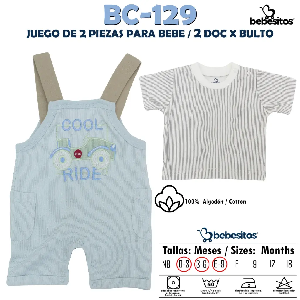 BC-129 CONJUNTO BLUE X 2 PCZ / 2 DOC X BULTO