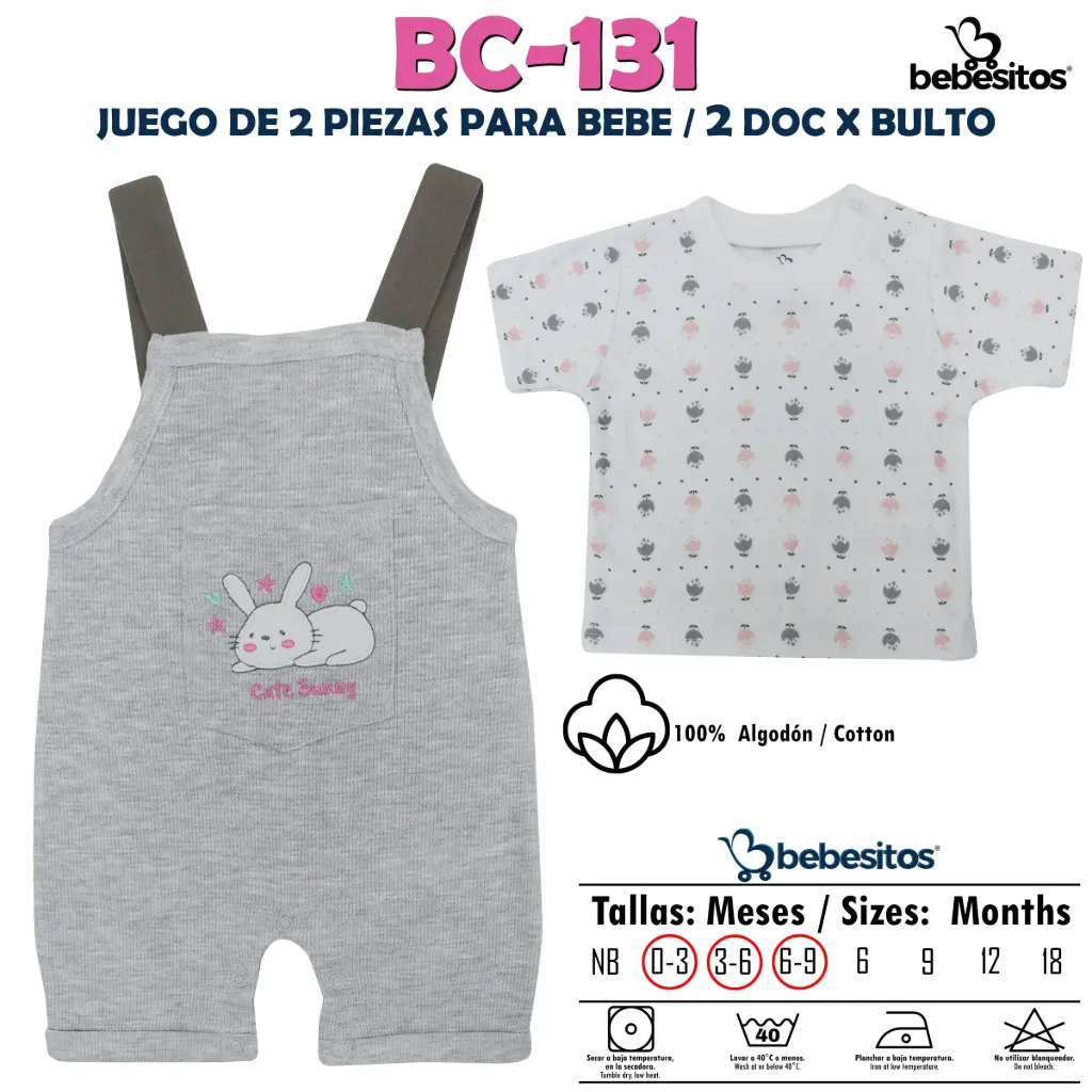 BC-131 CONJUNTO NIÑA X 2 PCZ / 2 DOC X BULTO