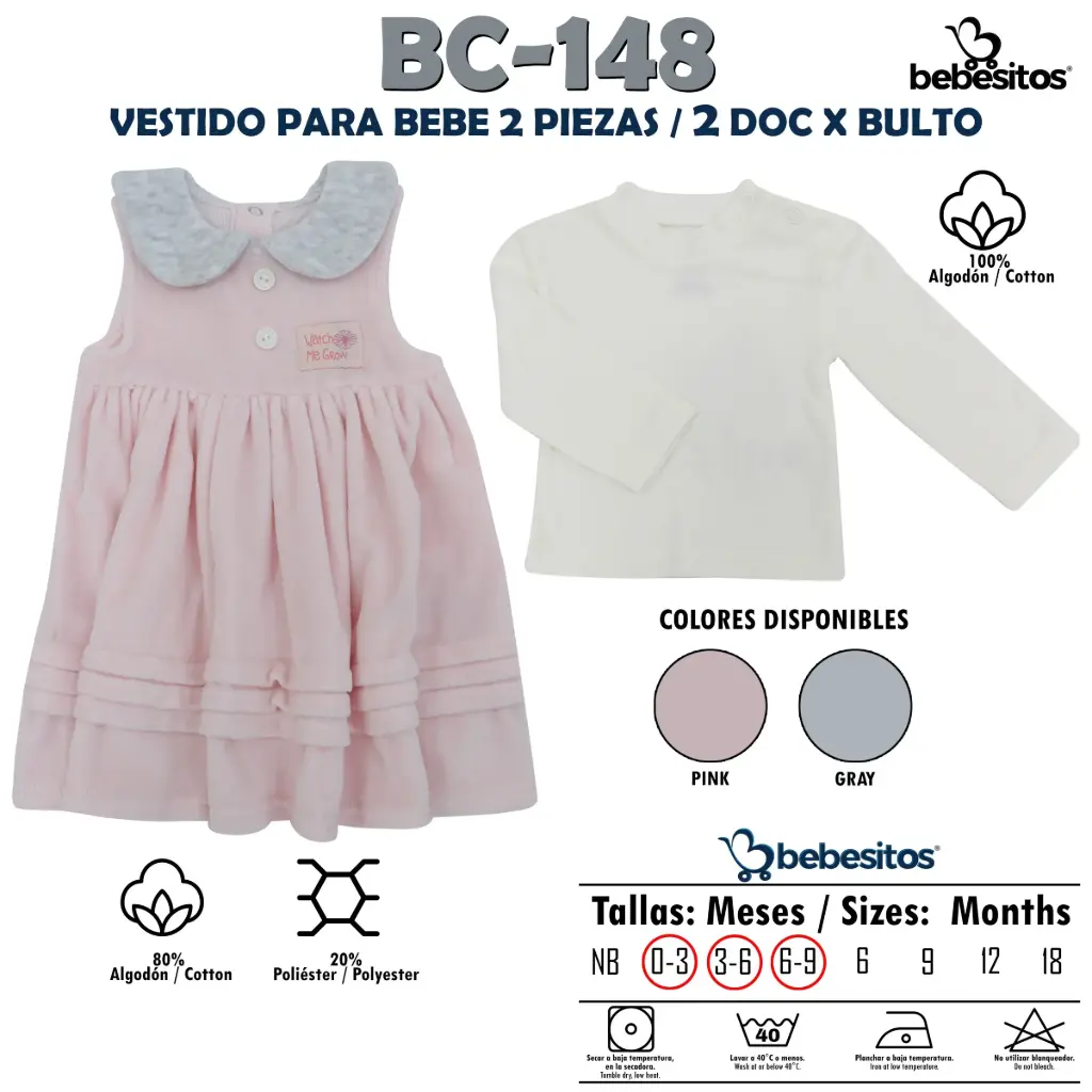 BC-148 VESTIDO X 2 PCZ / 2 DOC X BULTO
