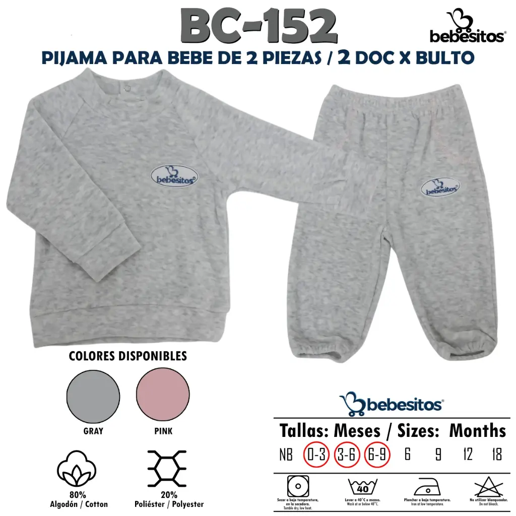 BC-152 PIJAMA NIÑ@ X 2 PCZ / 2 DOC X BULTO 