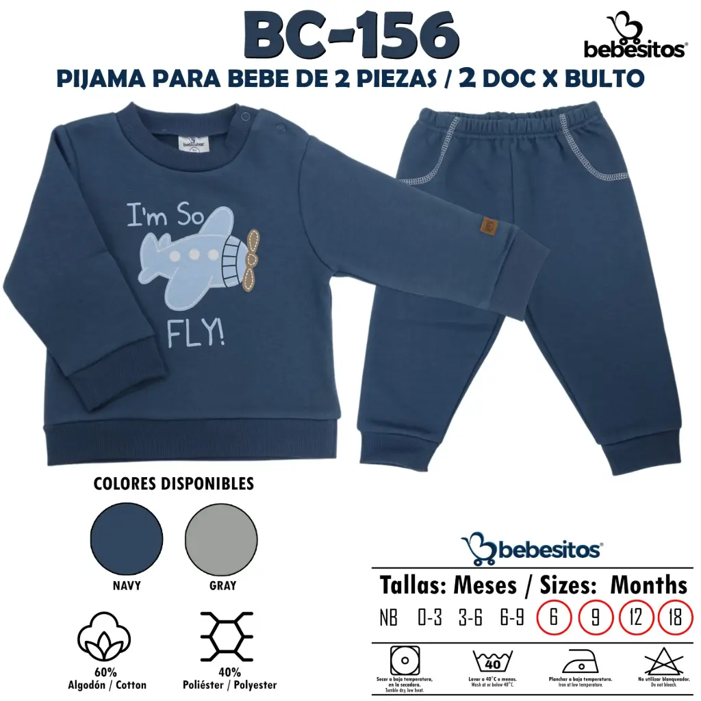 BC-156 PIJAMA NIÑO X 2 PCZ / 2 DOC X BULTO