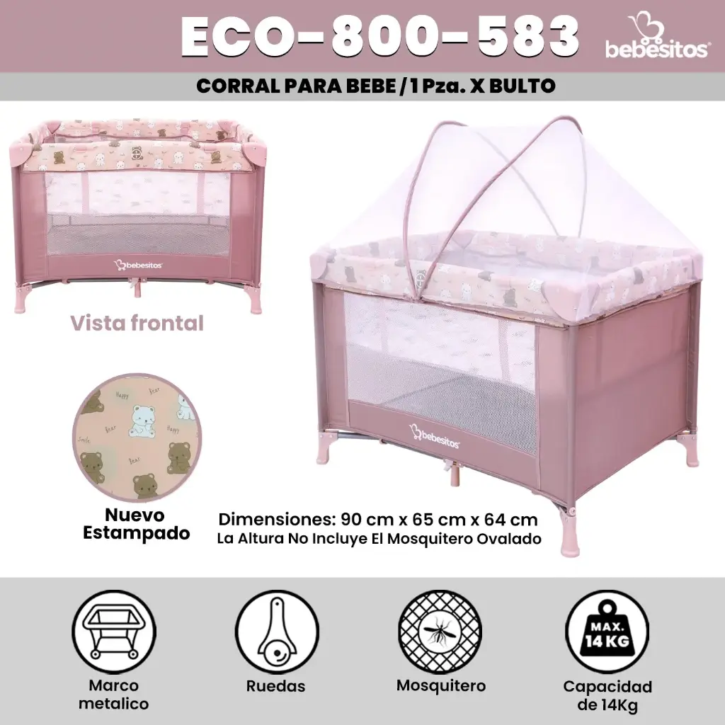 ECO-800-583 CORRAL ROSITA PARA BEBE X 1