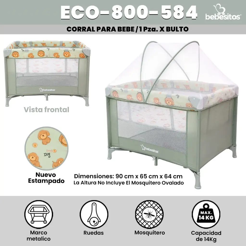 ECO-800-584 CORRAL GRIS PARA BEBE X 1