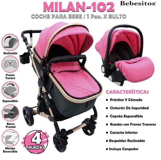 [MILAN-102] MILAN-102 COCHE CON CARGADOR ROSA