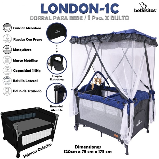 [LONDON-1C] LONDON-1C CORRAL CASA PARA BEBE X1