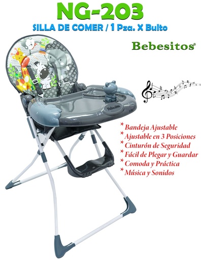 [NG-203] NG-203-SILLA COMEDOR  ANIMALITOS GRIS