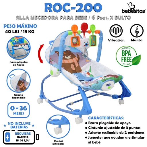 [ROC-200] ROC-200 SILLA MECEDORA BLUE X 6