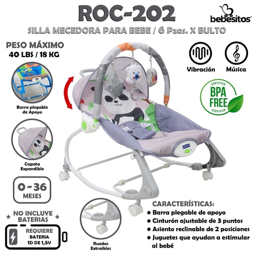 [ROC-202] ROC-202 SILLA MECEDORA GREY X 6