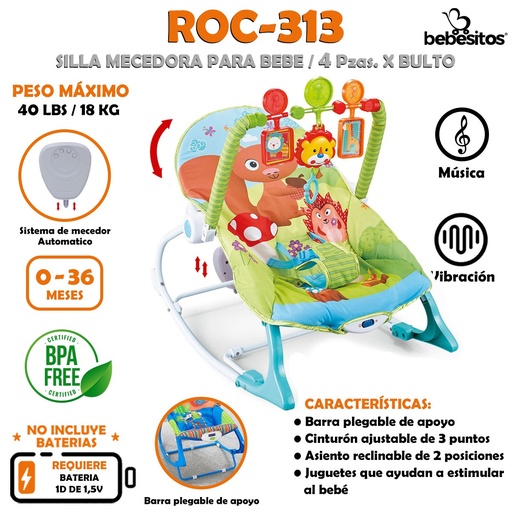 [ROC-313] ROC-313 SILLA MECEDORAS X4