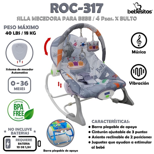 [ROC-317] ROC-317 SILLA MECEDORAS X4