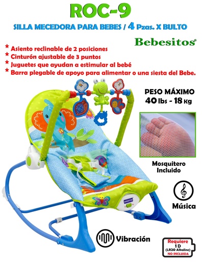 [ROC-9] ROC-9-SILLA MECEDORA  AZUL CON VERDE