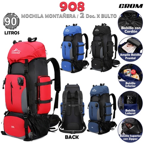 [908] 908 MOCHILA MONTAÑERA X2