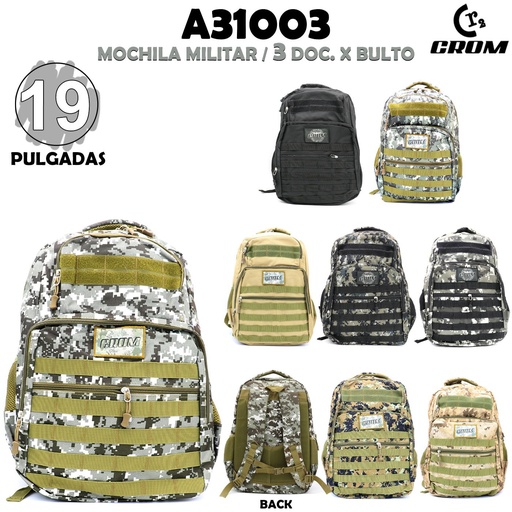 [A31003] A31003 MOCHILA MILITAR X 3