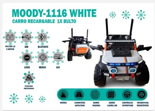 [MOODY-1116.WHITE] MOODY-1116. WHITE CARRITO PARA NIÑO