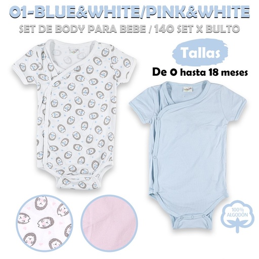 [01-blue&white-pink&white] 01-BLUE&WHITE / PINK&WHITE SET