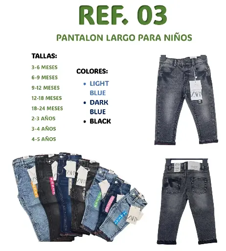 [3] 03 PANTALON LARGO PARA NIÑOS