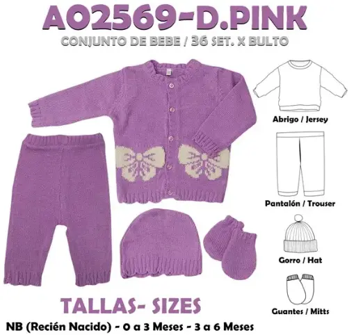 [A02569-D. PINK] A02569-D. PINK CONJUNTO BEBÉ