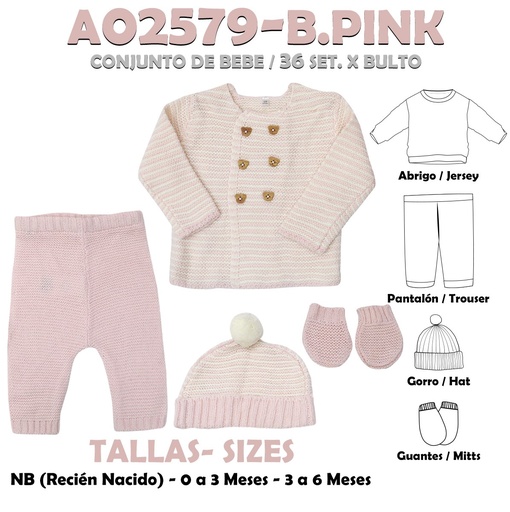 [A02579-B.PINK] A02579- B.PINK CONJUNTO BEBÉ