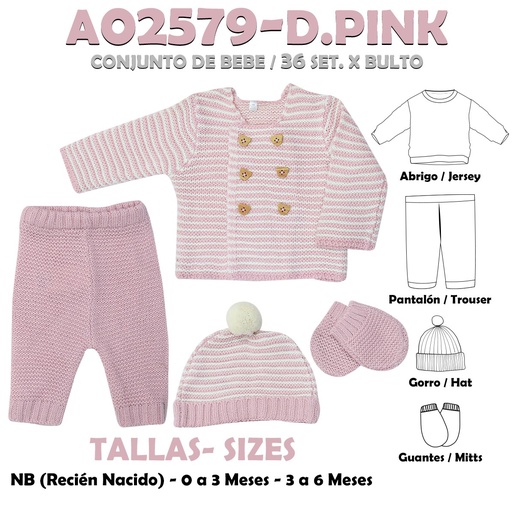 [A02579-D.PINK] A02579-D.PINK CONJUNTO BEBÉ