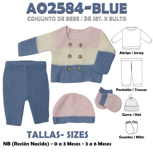 [A02584-BLUE] A02584-BLUE CONJUNTO DE BEBE
