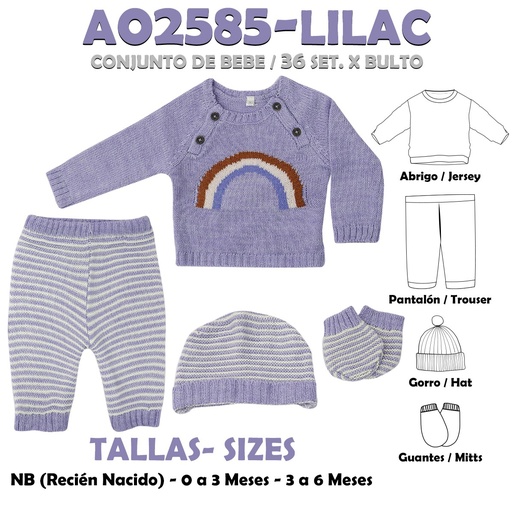 [A02585-LILAC] A02585-LILAC CONJUNTO DE BEBE