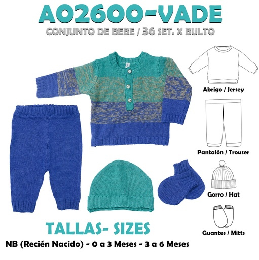 [A02600-VADE] A02600-VADE CONJUNTO DE BEBE