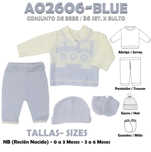 [A02606-BLUE] A02606-BLUE CONJUNTO DE BEBE
