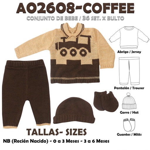 [A02608-COFFEE] A02608-COFFEE CONJUNTO DE BEBE