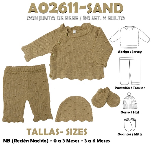 [A02611-SAND] A02611-SAND CONJUNTO DE BEBE
