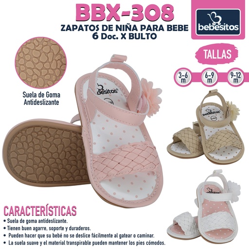 [BBX-308] BBX-308 ZAPATOS DE NIÑA PARA BEBE