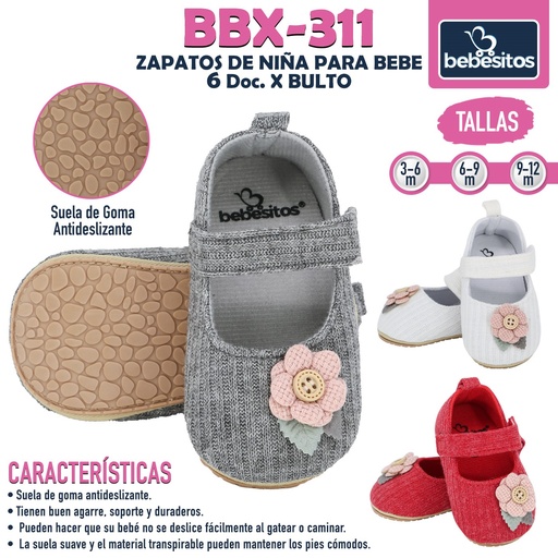 [BBX-311] BBX-311 ZAPATOS DE NIÑA PARA BEBE