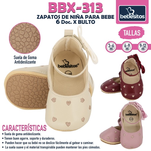 [BBX-313] BBX-313 ZAPATOS DE NIÑA PARA BEBE