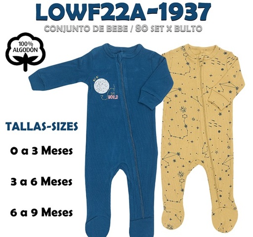 [LOWF22A-1937] LOWF22A-1937 PIJAMA PARA BEBE SET 2 PZAS