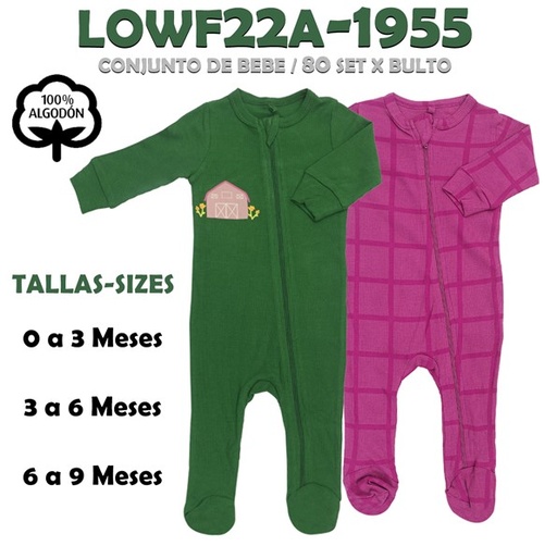 [LOWF22A-1955] LOWF22A-1955 PIJAMA PARA BEBE SET 2 PZAS